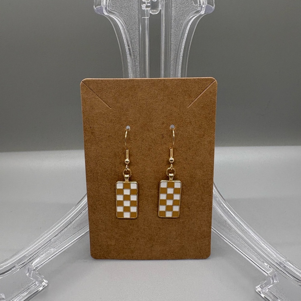 Hand Crafted Checkered Earrings
